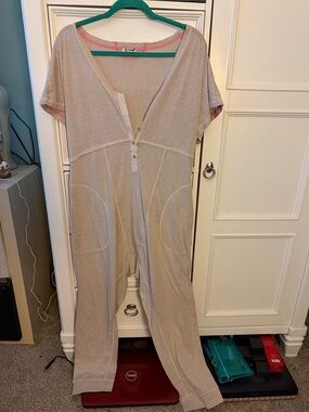 Free People Light Beige One-Piece Romper